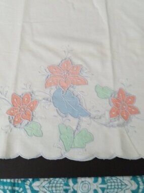 Antique Flower Embroider Pillow Case Bedroom Traditional Room Bedroom Linens Bed